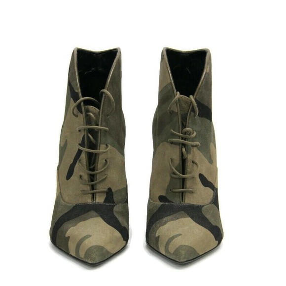 Saint Laurent Boots Pointed Toe CamO High Heel Ankle Booties Size 36 US 5 w BOX - Picture 6 of 12